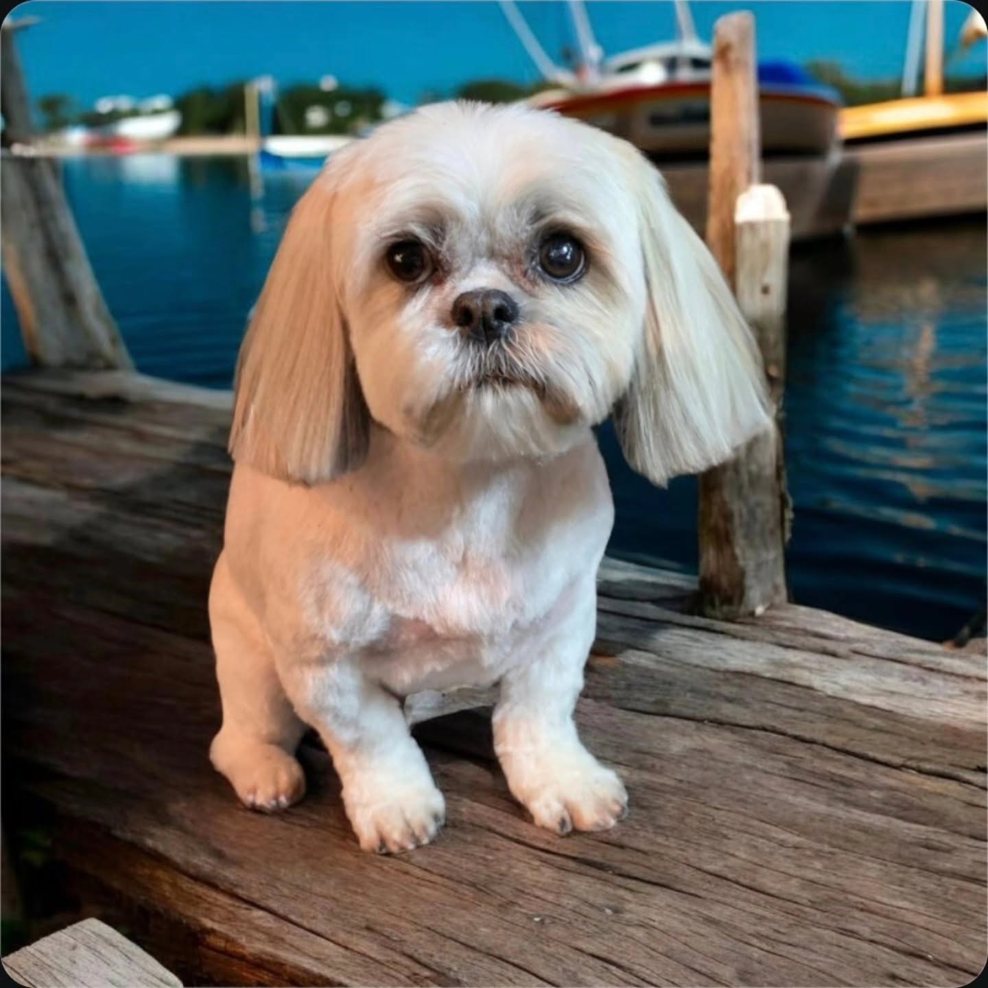 Freshly groomed Tailored Loving Care dog client